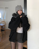 Cor Stud Trimming Fur Warmer Hood Zip-Up