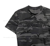 Camo lettering slim crop short sleeves