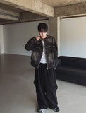 Motorick cut-out patch biker denim jacket