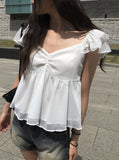Sean V Shirring Frill Sleeveless Blouse