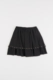 Tiered eyelet flare skirt