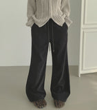 Corduroy Brushed Semi Bootcut Banding Pants