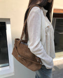 Mokit Suede Belt Shoulder Bag