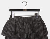 Chate Stripe Frill Layered Skirt Pants