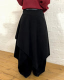 [Belt SET] Even Unbalanced Midi Wool Skirt