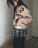Karim Rose Flower Knit Cardigan