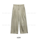 Porori three-tuck back banding slacks