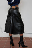 eyelet leather bermuda pants