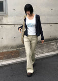 SLEEK SHIRRING BOOTCUT PANTS