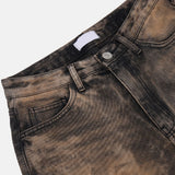 Rick smudging wide denim pants
