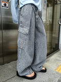 Balloon Stitch Cargo String Denim Pants