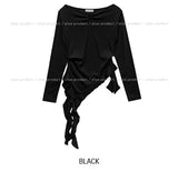 Modney pintuck tail shirring long sleeve