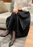 Roca Suede Pleated Banding Skirt