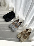Sharon balletcore ribbon satin flat shoes