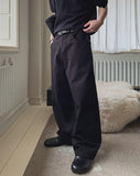 Robed Quad Pocket Wide Cotton Pants