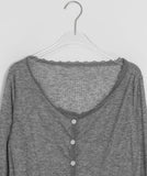 Barimi Lace Ribbed U-Neck Summer Cardigan