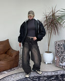 Neo Button Balloon Denim Pants