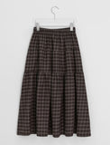 Milcat Check Banding Long Skirt