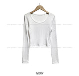 [U-BASIC] Snow basic V-neck long sleeves