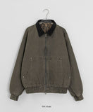 Lano Washing Color Matching Collar Work Jacket