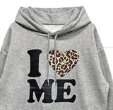 Love Leopard Lettering Hoodie