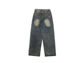 Number Washing Wide Denim Pants