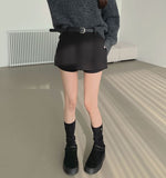 Thick Wool Basic A-Line Belt Set Skirt Pants