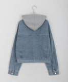 Temni Hood Denim Crop Jacket