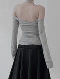 Drape Cowl Neck Halter Off-Shoulder