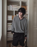 Sunday V-neck Stripe Knit