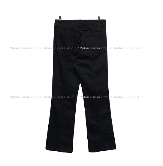 【2plan】Damage hem cutting bootcut 