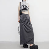 Seleun String Shirring Long Skirt