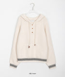 Chomin Half Open Waffle Wool Hood Knit