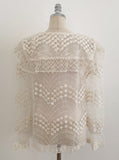 Layview see-through embroidered big collar blouse (Sleeveless set)