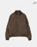 Doa suede lining fur half-neck zip-up jacket