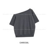 Witty Off-shoulder Short-sleeve Sweatshirt
