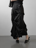 Glopin Drape Satin Skirt