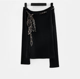 Jisen Scarf One Shoulder Tee