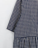 Mingo Check Shirring Short Sleeve Blouse