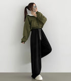 Mink Fleece Brushed Wide Banding Training Pants