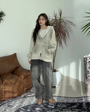 Beos Siwa Washing Banding Denim Pants