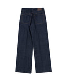 Raw one-tuck wide denim pants