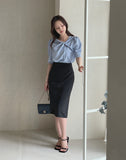 Natale Pin Tuck Shirring Wrap Skirt