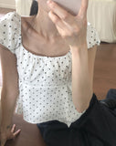 Lize Dot Puff Strap Blouse