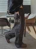 flame embroidered Carpenter Pants