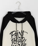 Ichiyo Raglan Color Matching Ribbed Hoodie