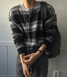 Stripe mix loose knit