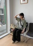 [unisex] Nelty printed knit short sleeve tee