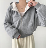 High Quality Full Mink Boa Fur Lining Thick Two-Way Crop Hood Zip-Up