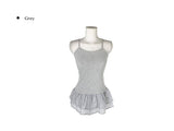 Liem Tiered Chiffon Layered Ribbed Sleeveless